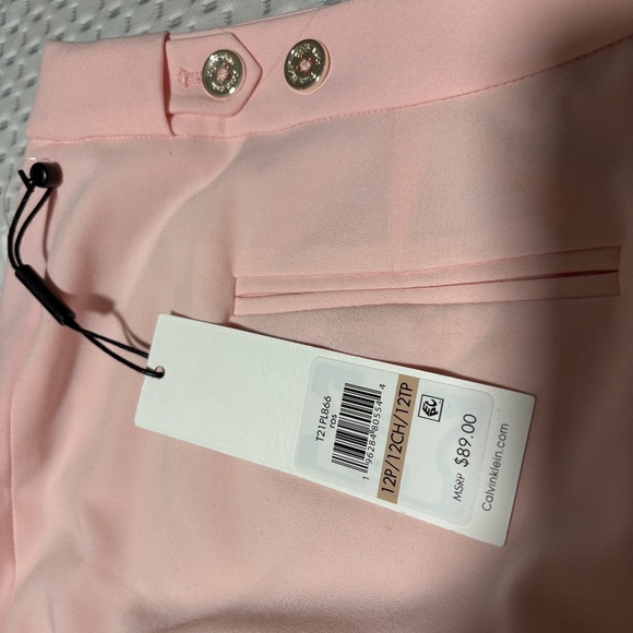Pink Calvin Klein dress pants/trousers Size 12 Petite ankle length - Picture 7 of 8